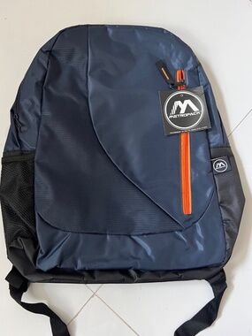 New!!! Metropack Navy blue backpack with orange side zipper